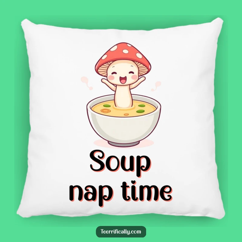 Funny Mushroom Soup Pillow: Snuggle Up with Whimsical Comfort!