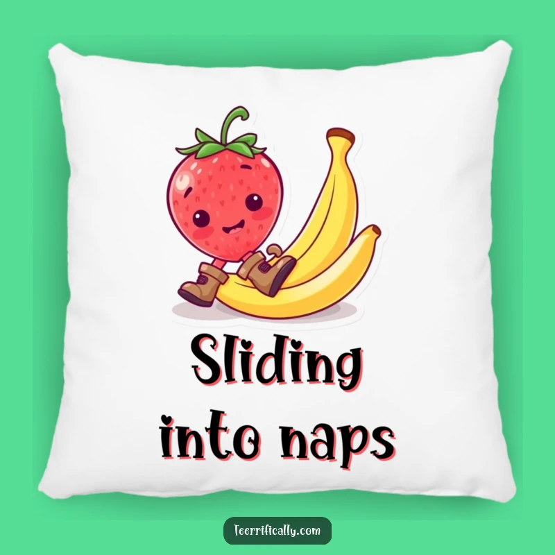 Funny Strawberry Comfort Pillow: Silly Greeting and Cozy Cushion
