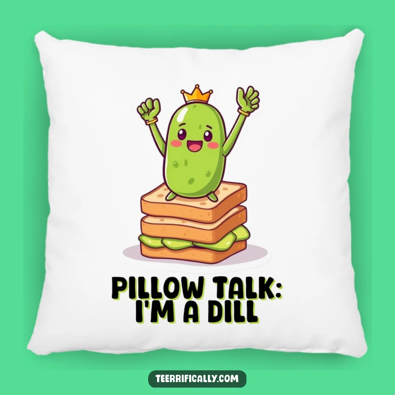Funny Pickle Toast Hero Throw Pillow: Cozy Up with Bold, Brunchy Humor