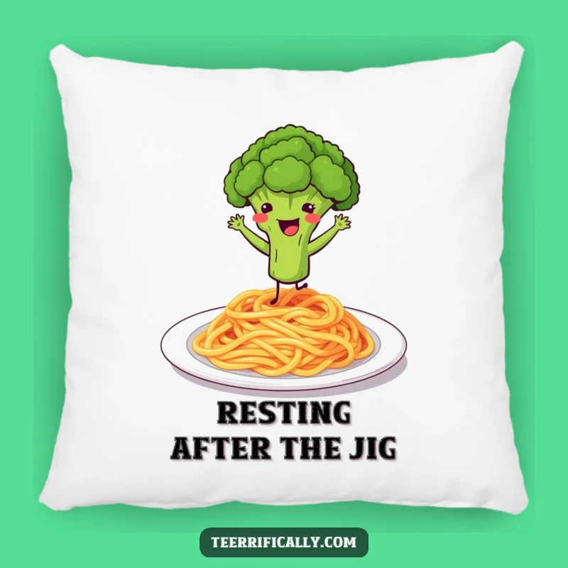 Funny Broccoli Spaghetti Dance Pillow - Comfy & Quirky Decor Gift
