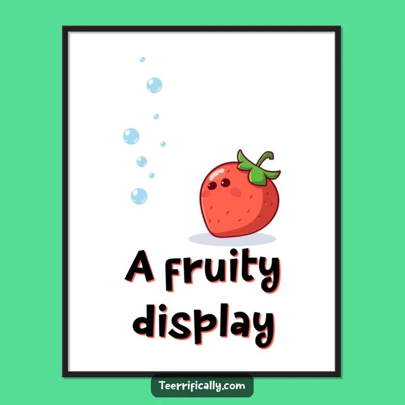 Funny Digital Art: Strawberry's Water Juggling, Instant Decor, Unique Gift
