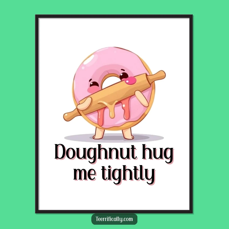 Funny Donut Rolling Pin Digital Art: Clumsy Baking Fun, Instant Gift