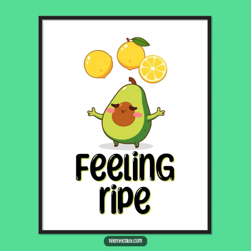 Funny Avocado Lemon Juggling Digital Print - Determined Art