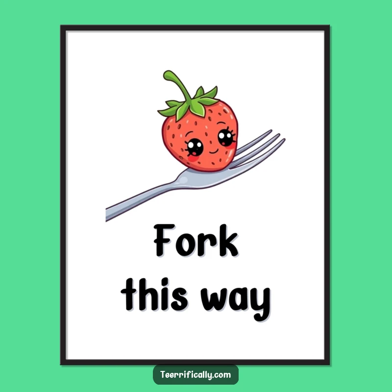 Funny Strawberry Googly Eyes Digital Print - Hilarious Fruit Art Download