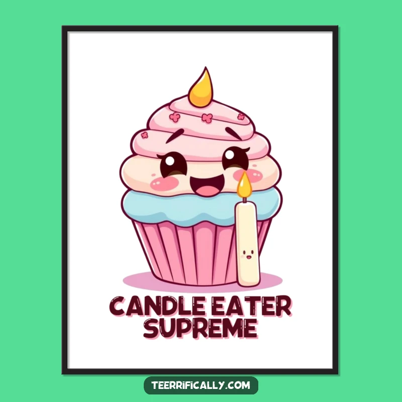 Funny Cupcake Candle Digital Art: Birthday Fun, Instant Humorous Gift