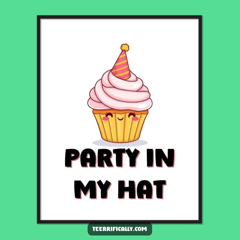 Funny Cupcake Digital Art: Instant Festive Decor of a Proud Character