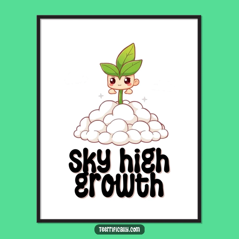 Funny Digital Art: Sprout's Cloud Push, Instant Decor, Unique Gift