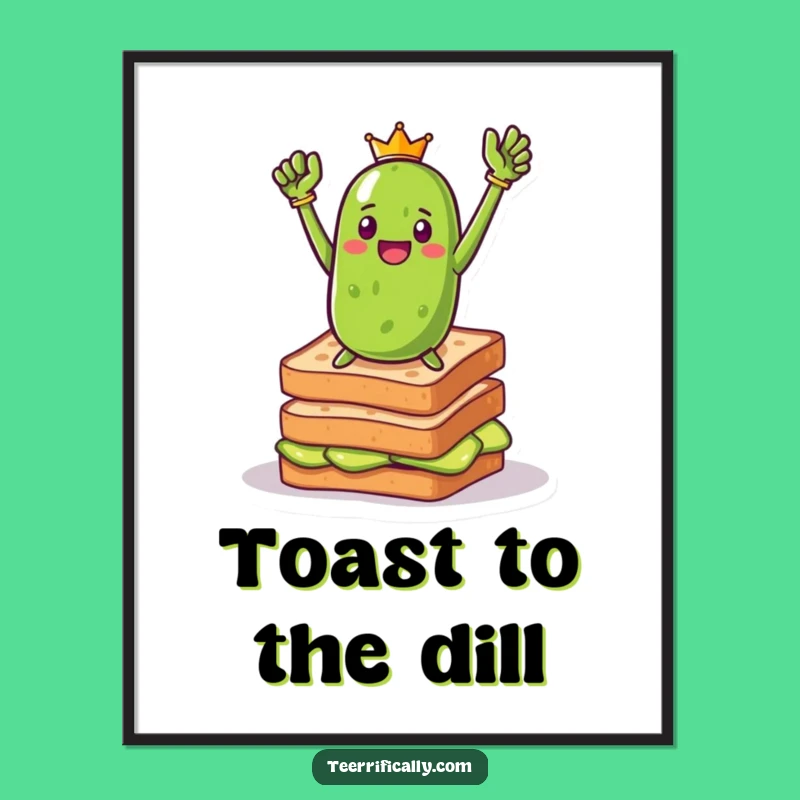 Funny Pickle Toast Hero Digital Art: Instant Bold Decor for Your Walls