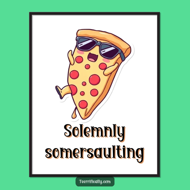 Funny Pizza Somersault Digital Print: Instant Hilarious Gift