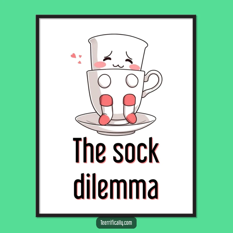 Funny Teacup Art Print: Absurd Home Decor, Perfect Funny Gift for Art Lovers!