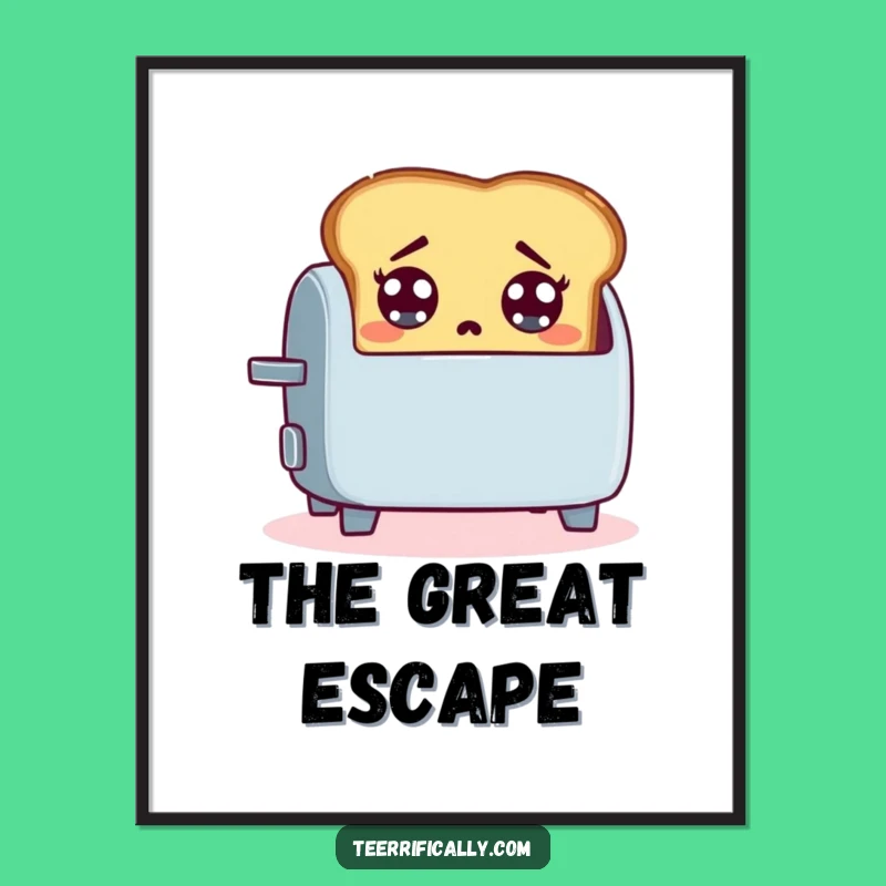 Funny Toast Art Print: Breakfast Scene Decor, Perfect Funny Gift for Foodies!