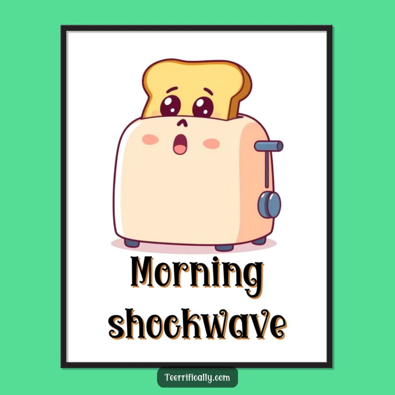 Funny Toast Digital Art Print: Hilarious Cartoon Wall Art for a Shocking Space