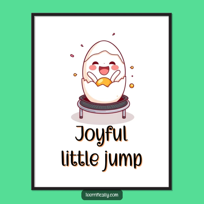 Funny Egg Trampoline Digital Art: Instant Joyful Breakfast Decor