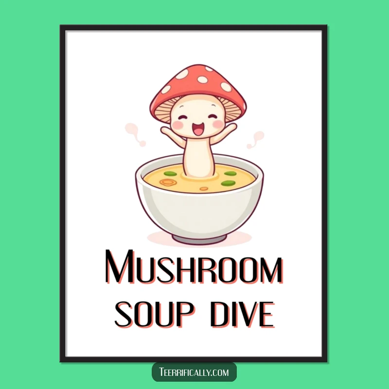 Funny Mushroom Soup Digital Print: Instant Whimsy for Your Walls!