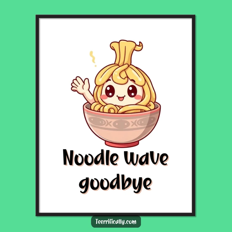 Funny Happy Noodle Digital Art - Instant Waving Fun Decor