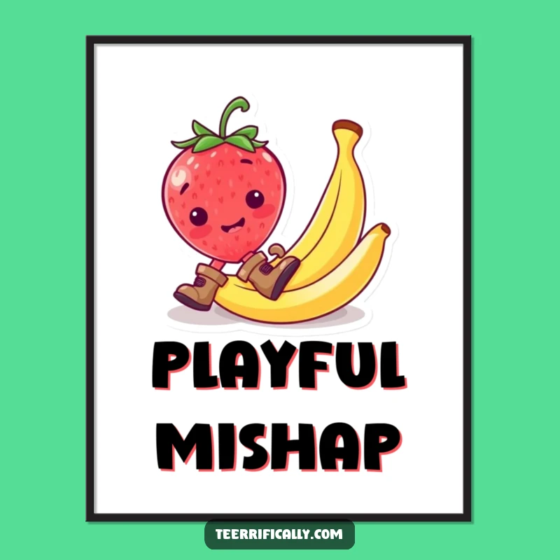 Funny Strawberry Digital Art: Instant Download for Slippery Humor