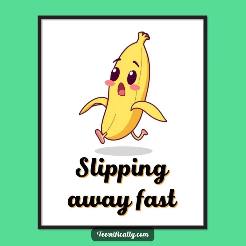 Funny Banana Running from Peel Digital Art - Instant Comedic Decor
