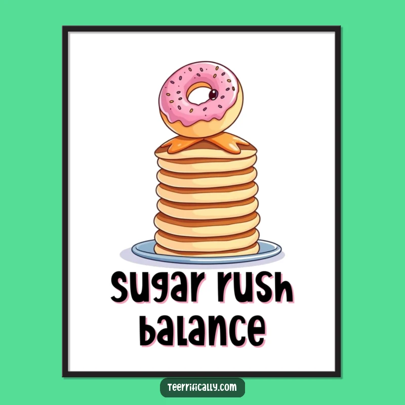 Funny Donut Pancake Digital Art: Instant Sweetness, Perfect Funny Gift