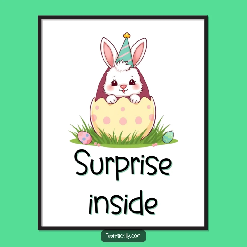 Funny Bunny Easter Digital Art: Egg Surprise Masterpiece, Instant Gift!