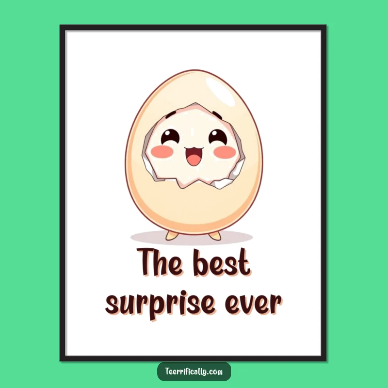 Funny Startled Egg Digital Art - Breakfast Surprise Wall Decor Gift
