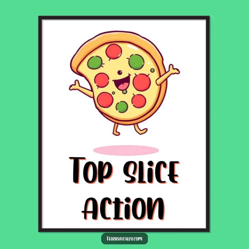 Funny Pizza Cartwheel Digital Art - Instant Cheesy Smile Decor