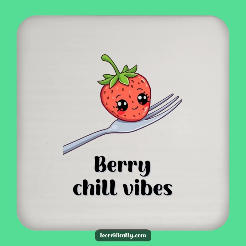 Funny Strawberry Googly Eyes Coaster - Hilarious Fruit Protection