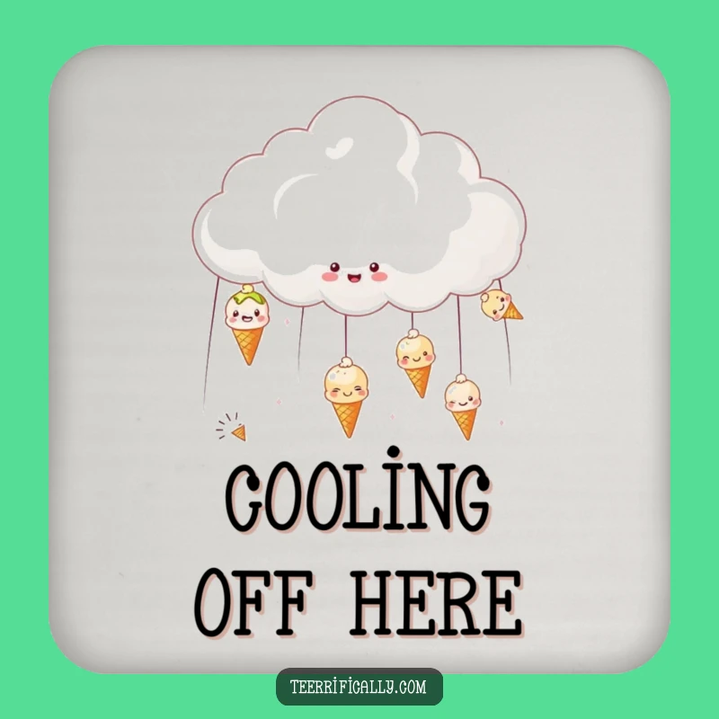 Funny Ice Cream Cloud Coaster - Cheerful Protection for Your Surfaces