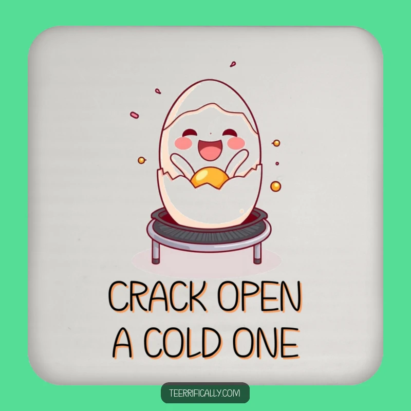 Funny Egg Trampoline Drink Coasters: Protect Surfaces with Breakfast Fun