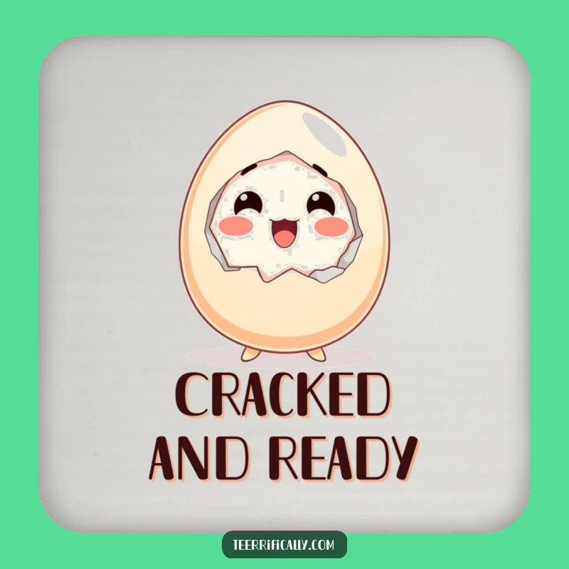 Funny Startled Egg Coaster Set - Hilarious Breakfast Bar Decor Gift