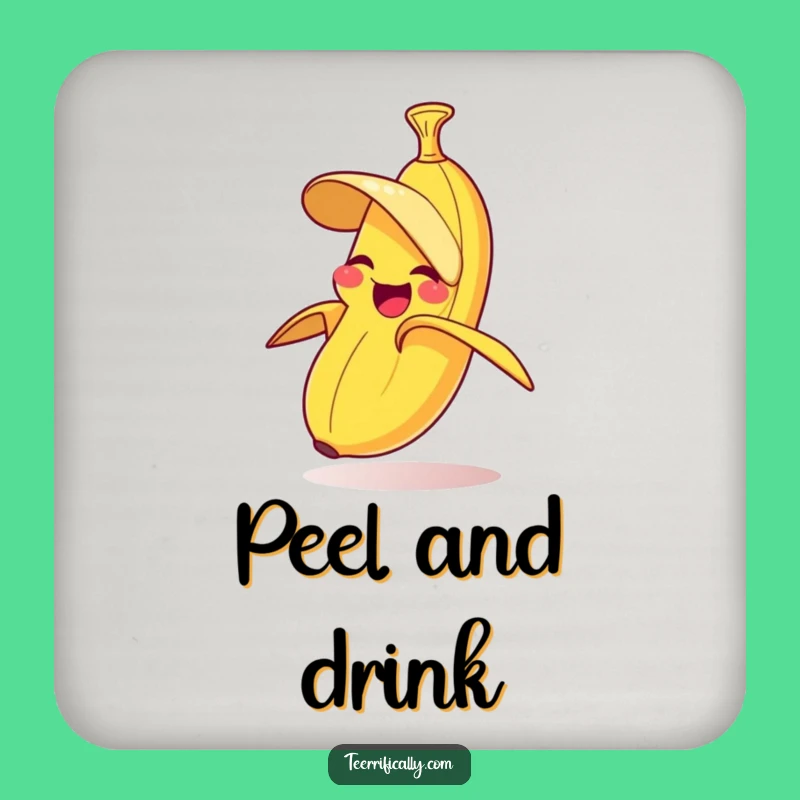 Funny Banana Peeling Coaster Set - Hilarious Fruit Bar Decor Gift