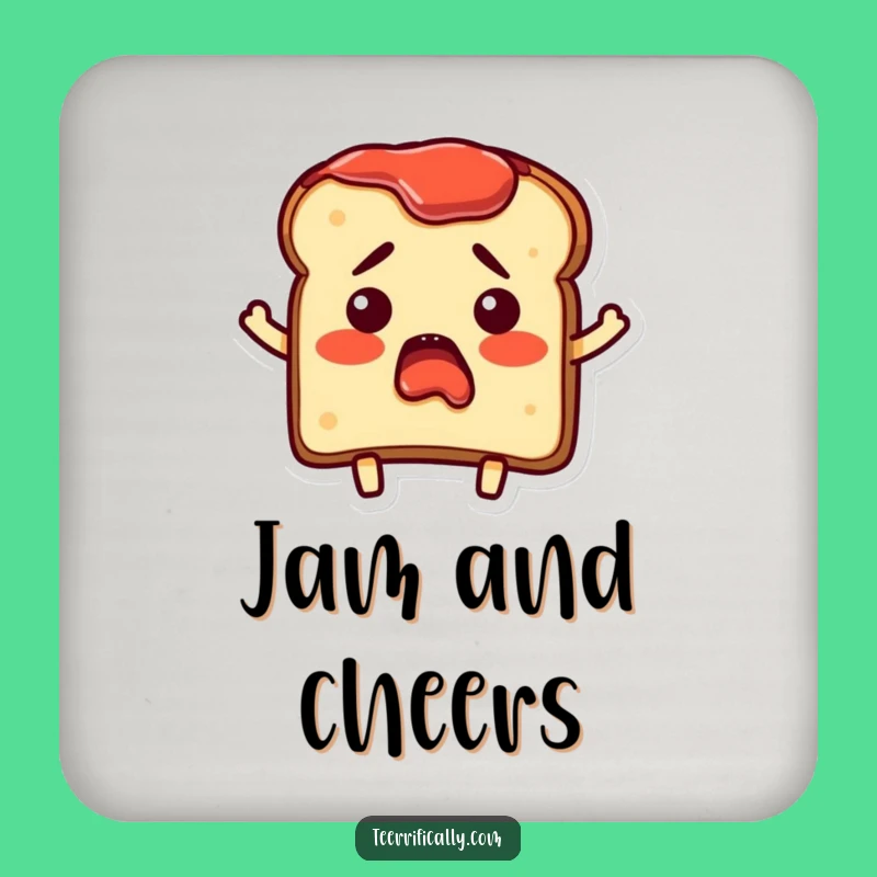 Funny Bewildered Toast Coaster Set: Protect Surfaces with Surprise Breakfast Art