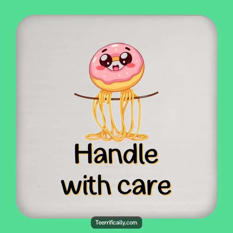 Funny Donut Spaghetti Coaster Set: Hilarious Protection with Dessert Flair