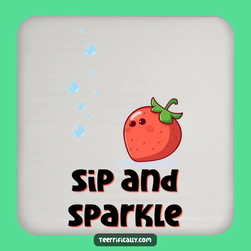 Funny Drink Coaster: Strawberry's Juggling Act, Table Saver, Hilarious Gift