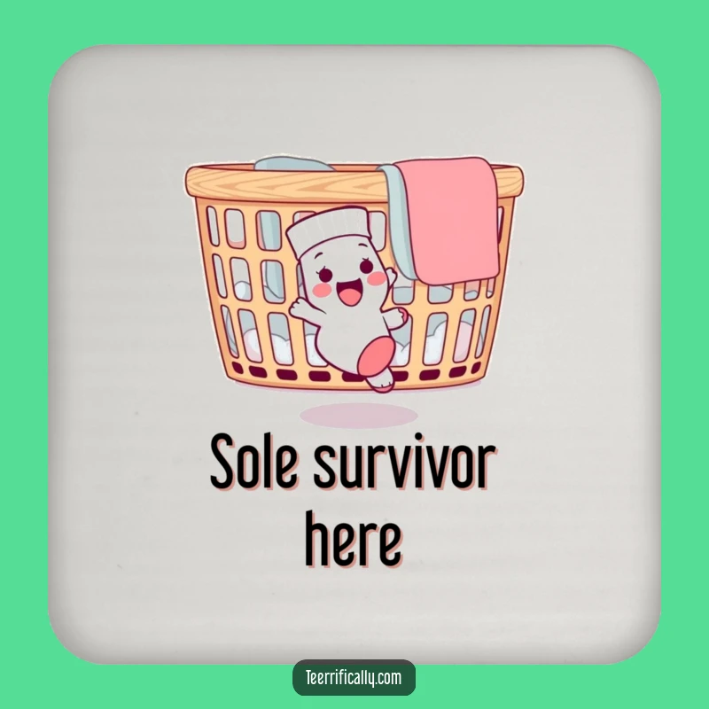 Funny Lost Sock Coaster: Protect Surfaces with Laundry Day Humor!