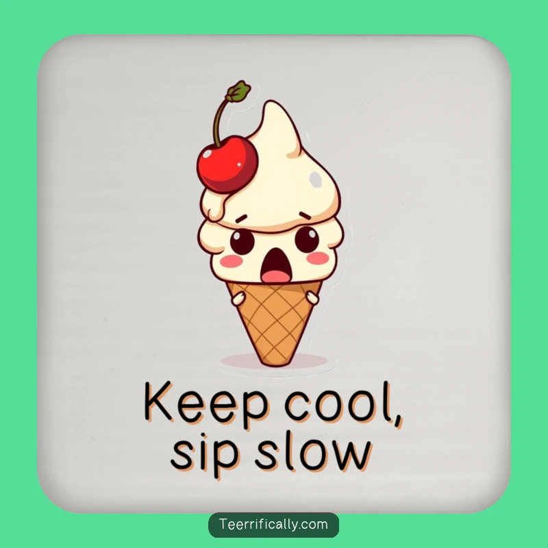 Funny Melting Ice Cream Cone Coaster: Protect Surfaces with Hilarious Dessert Art