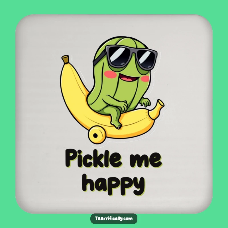 Funny Pickle Banana Coasters: Cool Protection, Humorous Gift
