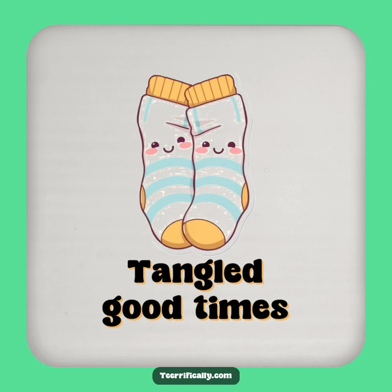 Funny Sock Knot Coaster Set: Protect Surfaces with Playful Character Art