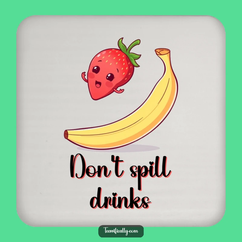 Funny Strawberry Slip Coaster: Protect Surfaces with Comedic Charm!