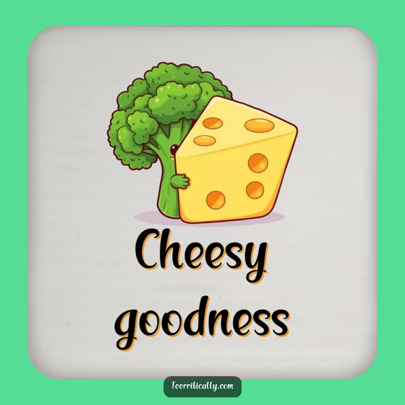 Funny Veggie Coaster: Shy Broccoli Cheese Protection, Perfect Humorous Gift
