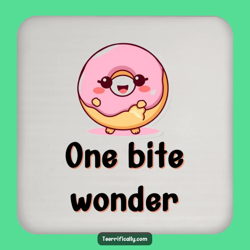 Funny Proud Donut Bite Coaster Set: Protect Surfaces with Hilarious Giggles!