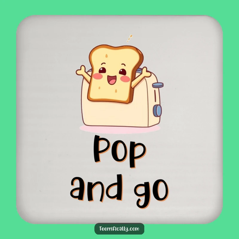 Funny Toast Leaping Drink Coaster: Protect Surfaces with Hilarious Breakfast Art