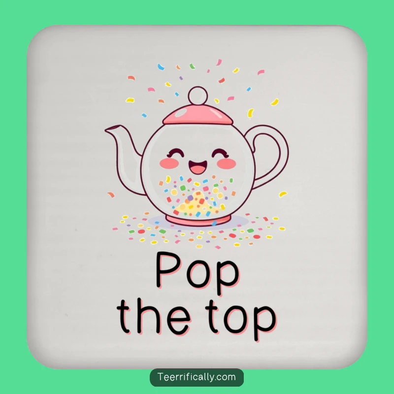 Funny Confetti Teapot Coaster: Celebration Protection, Perfect Humorous Gift