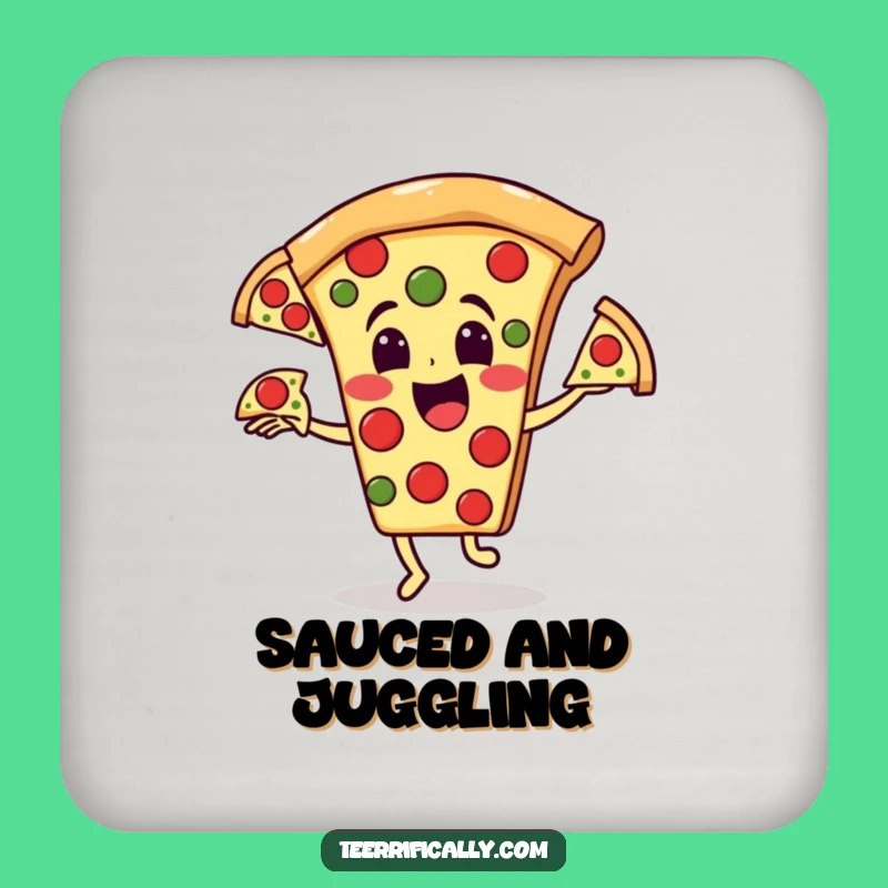 Funny Pizza Pepperoni Juggling Coaster: Protect Surfaces with Hilarious Food Art