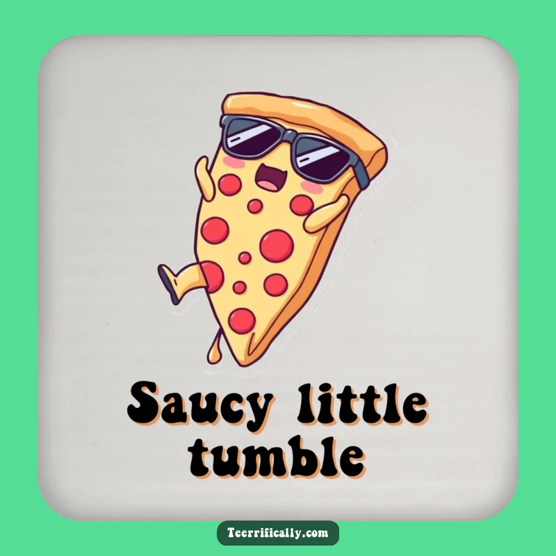 Funny Pizza Somersault Coaster: Hilarious Drink Protector Gift