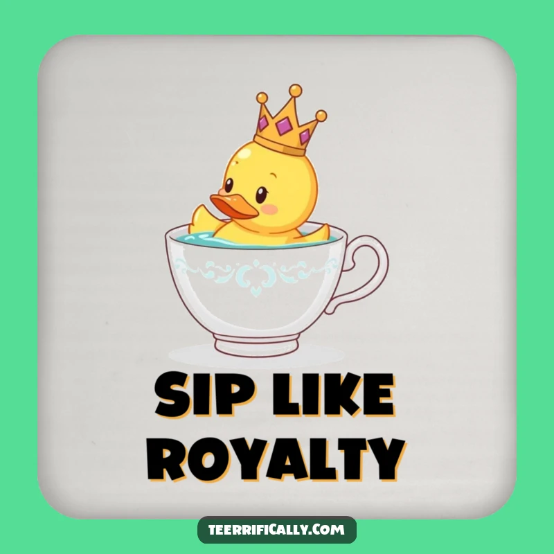 Funny Royal Rubber Duck Coaster: Whimsical Drink Protector Gift