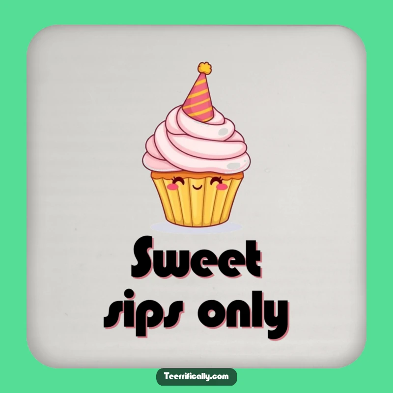 Funny Cupcake Coaster Set: Protect Surfaces with Festive, Sweet Character Art