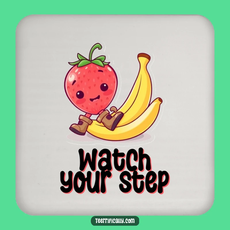 Funny Strawberry Drink Coaster: Protect Surfaces with a Slippery Gag