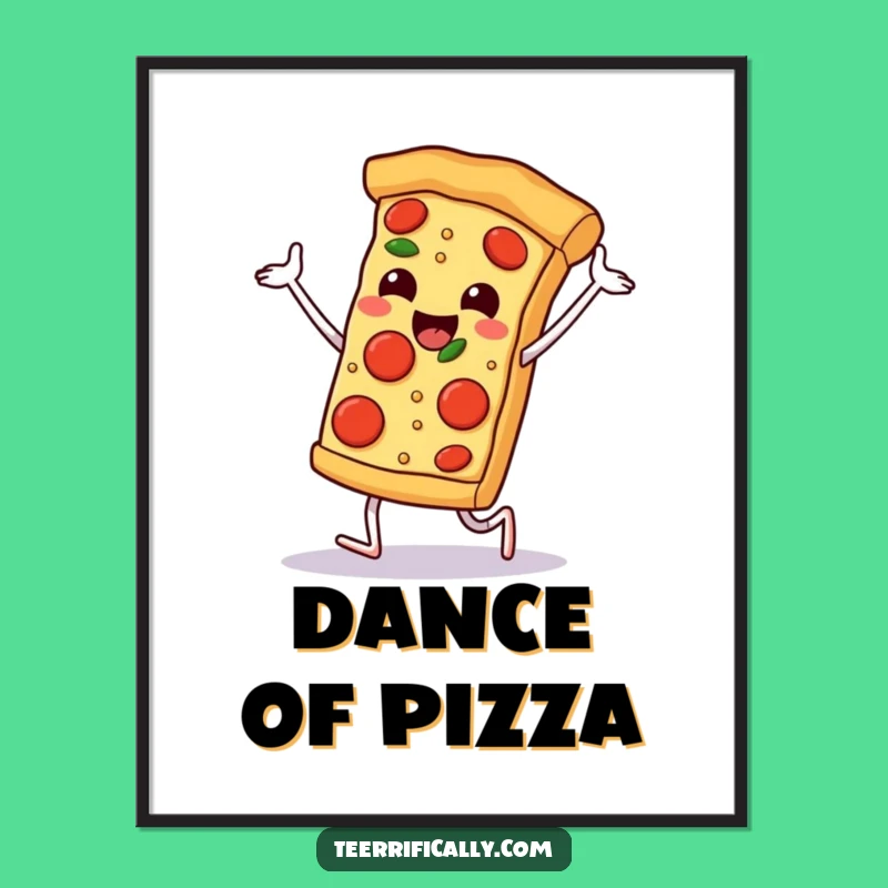 Funny Pizza Poster: Hilarious Cartoon Art for a Joyful Foodie Space