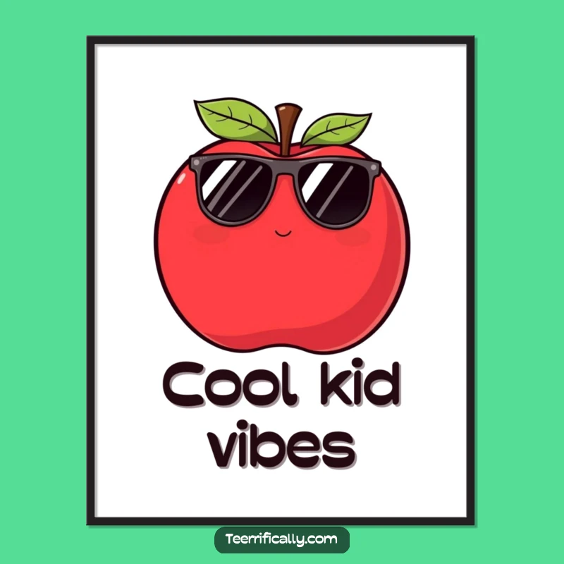 Funny Apple Wink Poster: Hilarious Cool Decor Gift