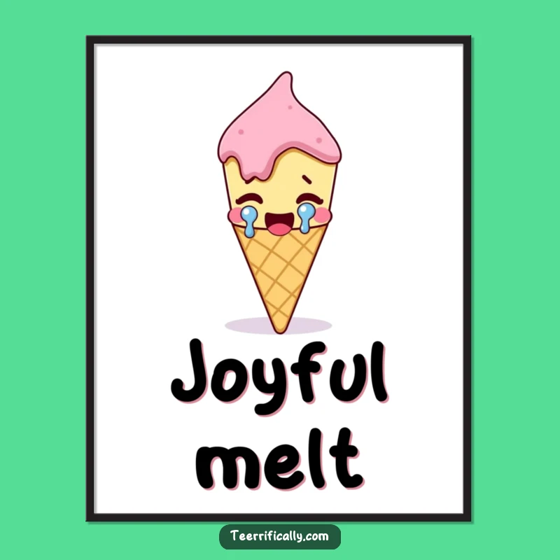 Funny Ice Cream Poster: Hilarious Cartoon Art for a Joyfully Sweet Space
